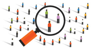 Magnifying glass of people