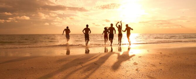 teenagers enjoying the beach on spring break