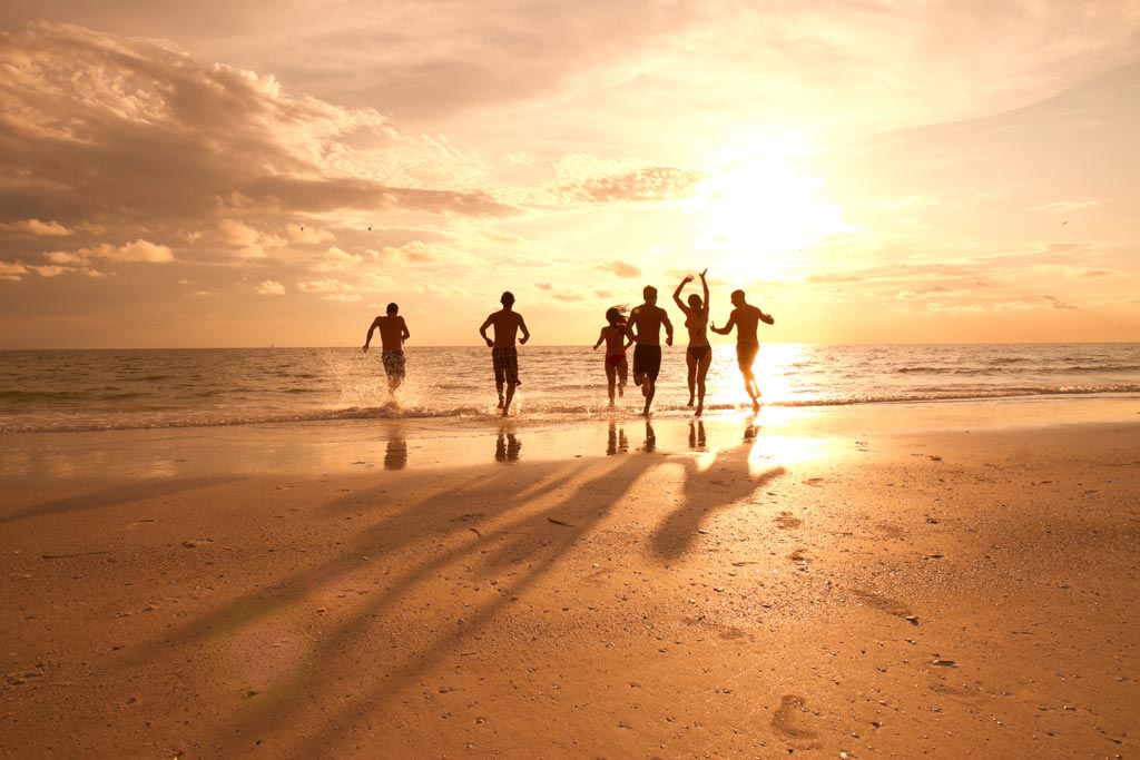 teenagers enjoying the beach on spring break